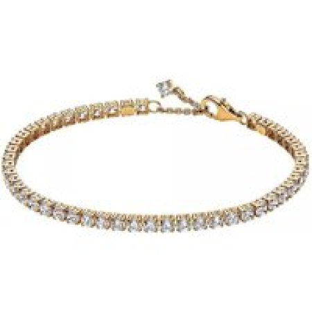 Pandora Armbanden - 14k Gold-plated bracelet withcubic zirconia in gold