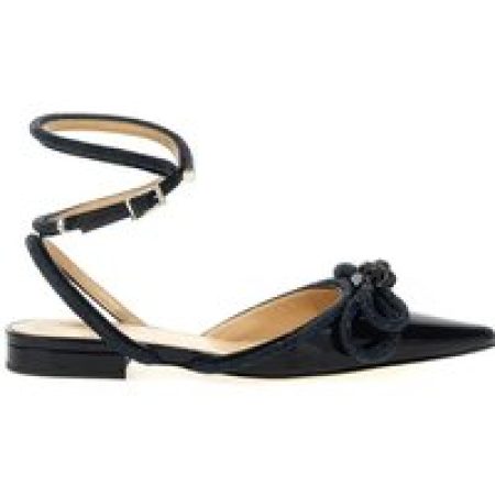- 'Double Bow' Ballet Flats in zwart