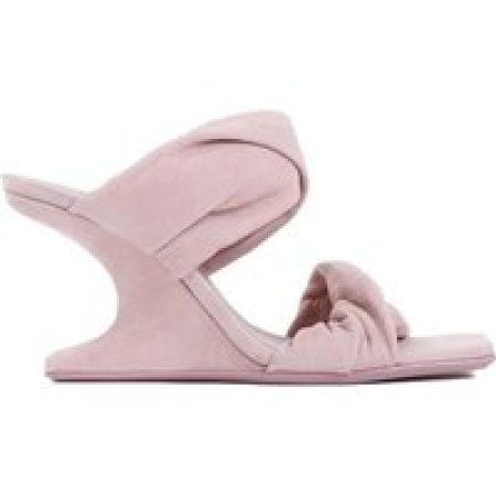 Rick Owens Sandalen - Dusty Pink Suede Leather Cantilever 8 Twisted Sand in roze