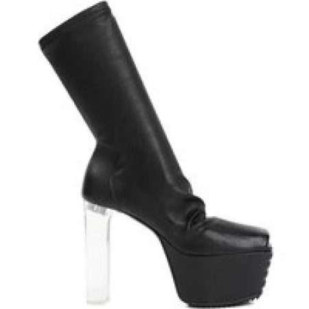 Rick Owens Boots & laarzen - Black Lamb Leather Grill Stretch Peeptoe Boots in zwart