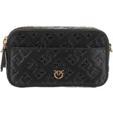 Pinko Hobo bags - Monogram Leather Shoulder Bag in zwart