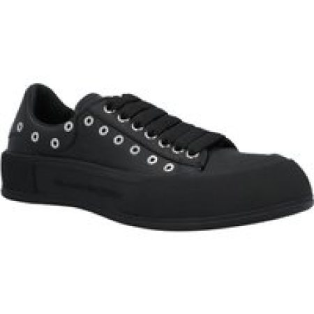 Alexander McQueen Low-Top Sneakers - Deck Plimsoll In Black/Silver in zwart