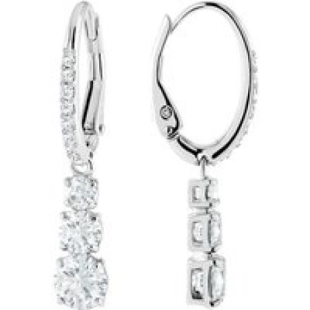 Swarovski Oorbellen - Attract Trilogy hoop Round cut Rhodium plated in silver