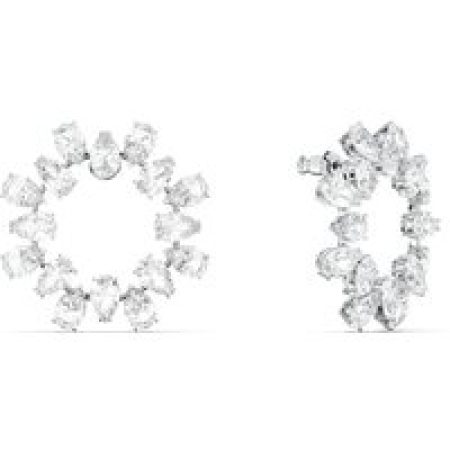 Swarovski Oorbellen - Millenia hoop Pear cut Rhodium plated in silver