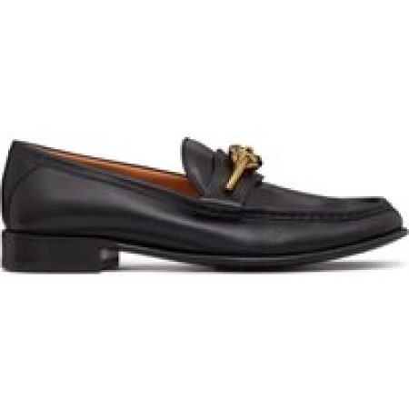 - V-Logo Moon Leather Loafers in zwart