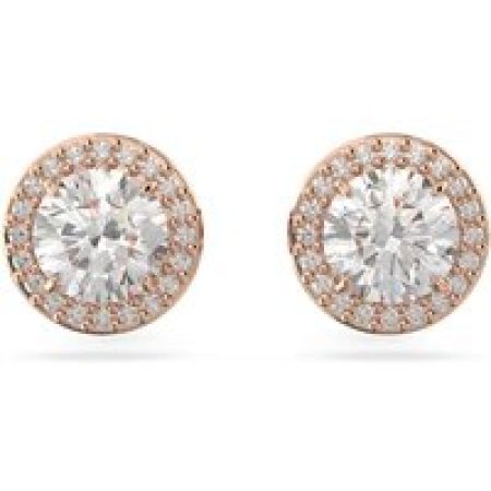 Swarovski Oorbellen - Constella Round cut Pavé rose gold-tone plated in quarz