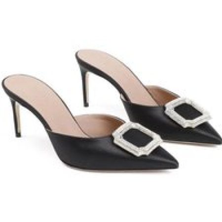 Malone Souliers Slippers - Mona 70 Black Satin Mules in zwart