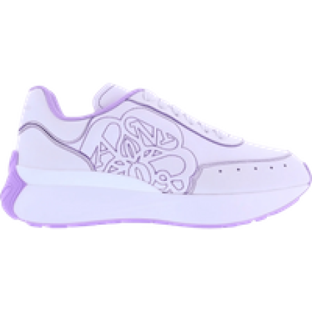 Alexander McQueen Low-Top Sneakers - Dames Sprint Runner wit/lila in wit