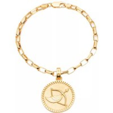 Rachel Jackson London Armbanden - Statement Sagittarius Zodiac Art Coin Bracelet S/M in gold