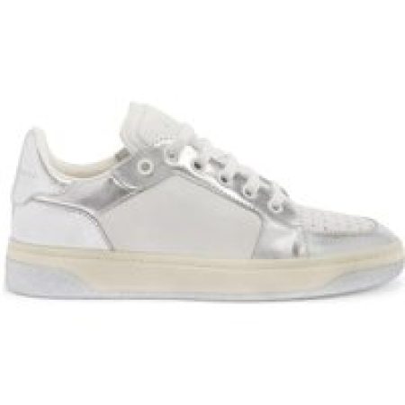 Giuseppe Zanotti Low-Top Sneakers - witte sneakers met grijze afwerking in wit