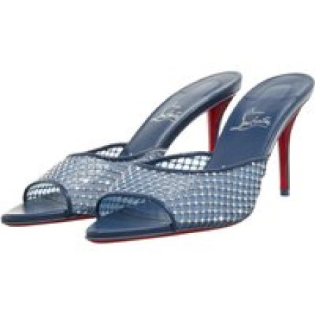 Christian Louboutin Slippers - Apostropha Mule Mesh Strass in blauw