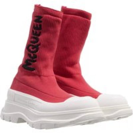 Alexander McQueen Sneakers - Red Stretch Nylon Tread Slick Sneakers in rood