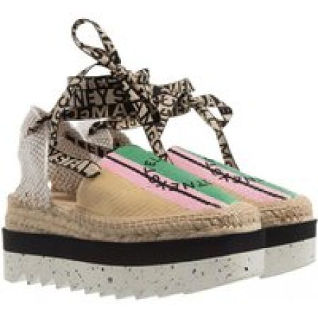 Stella McCartney Espadrilles - Gaia Striped Raffia Platform Espadrilles in meerkleurig