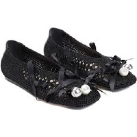 Simone Rocha Loafers & ballerina schoenen - Bell Charm Crochet Ballerina in zwart