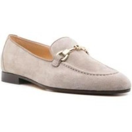 Doucal's Loafers & ballerina schoenen - Logo-Buckle Beluga Grey Suede Loafers in grijs