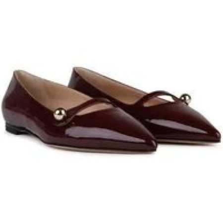 Casadei Loafers & ballerina schoenen - Cleo' Burgundy Shiny Leather Ballet Flats in rood