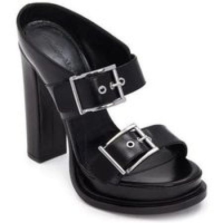 Alexander McQueen Sandalen - Black Buckle Platform Sandals in zwart