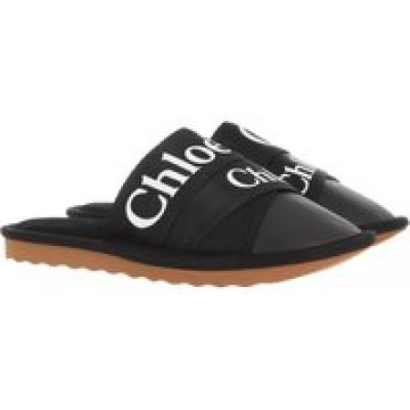 Chloé Slippers - Flat Logo Mules in zwart