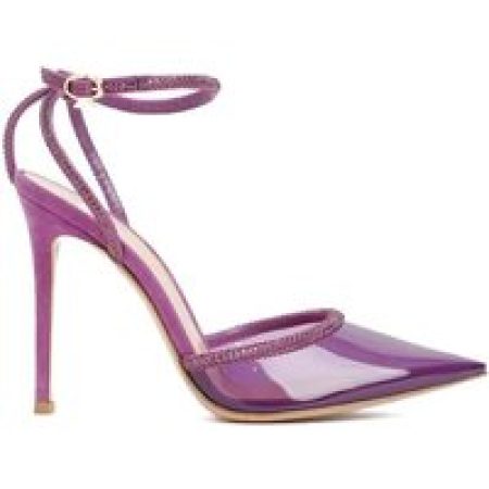 Gianvito Rossi Sandalen - Freesia Suede And Plexiglass Sandals in paars