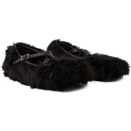 Simone Rocha Loafers & ballerina schoenen - Criss Cross Ballerinas - Leather - Black in zwart