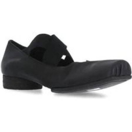 Uma Wang Loafers & ballerina schoenen - Black Smooth Leather Ballet Shoes in zwart