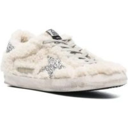 Golden Goose Sneakers - Beige Super-Star Shearling Sneakers in wit