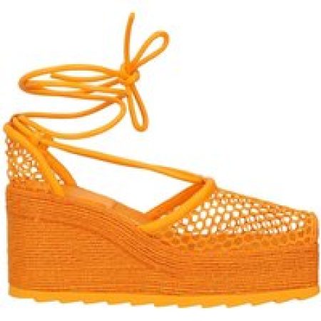 Bottega Veneta Sandalen - Orange Stretch 90 Wedge Espadrilles in oranje