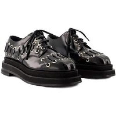 Simone Rocha Loafers & ballerina schoenen - Heart Toe Grommet Brogue Loafers - Leather - Black in zwart