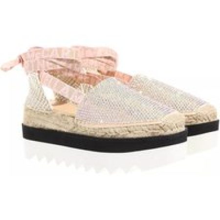 Stella McCartney Espadrilles - Gaia Embellished Ankle Strap Platform Espadrilles in beige