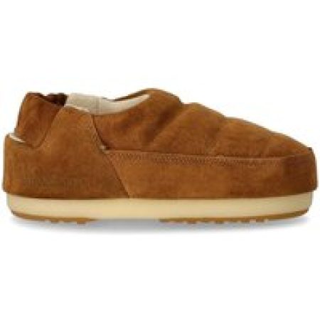 Moonboot Slippers - MOON BOOT BAND SUEDE COGNAC SLIPPER in bruin