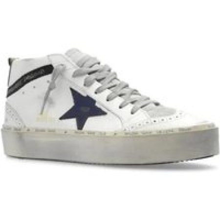 Golden Goose Low-Top Sneakers - Mid Star High-Top Leather Sneakers in wit