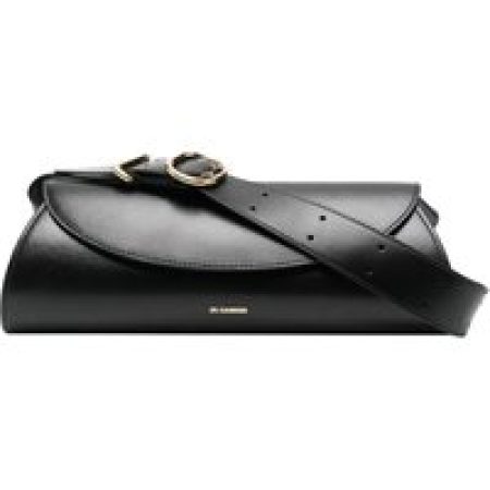 Jil Sander Hobo bags - Black Leather Cannolo Bag in zwart