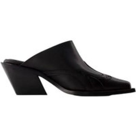 Anine Bing Slippers - Tania Mules - Leather - Black in zwart