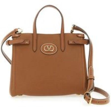 Valentino Garavani Shoppers & Totes - Small "Antibes" Calfskin Shopping Bag in bruin