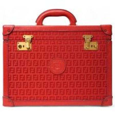 Fendi Clutches - Structured Beauty Case In Ff Logomania Pattern in rood