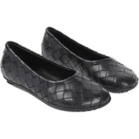 Bottega Veneta Loafers & ballerina schoenen - Black Leather Intrecciato Ballerinas in zwart