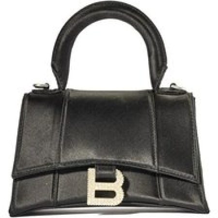 Balenciaga Crossbody bags - Hourglass Xs Swarovski Handbag - Satin Black in zwart