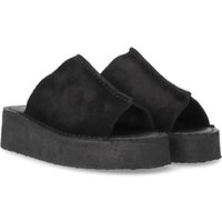 Clarks Sandalen - CLARKS WEDGE SCHWARZES PLATTFORM SLIDE in zwart