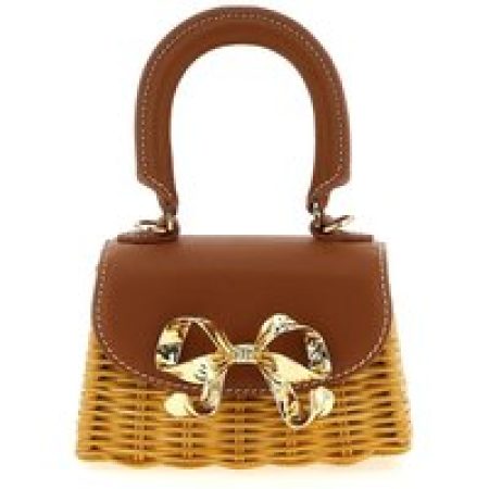 self-portrait Hobo bags - 'Rattan Micro Bow' Handbag in bruin