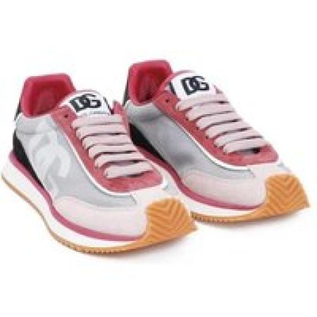 Dolce&Gabbana Sneakers - Grey Pink Calf Leather Sneakers in grijs