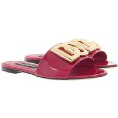 Dolce&Gabbana Sandalen - Shiny Calfskin Mules With DG Logo in roze