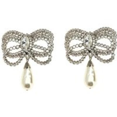 Alessandra Rich Oorbellen - Bow Earrings in silver