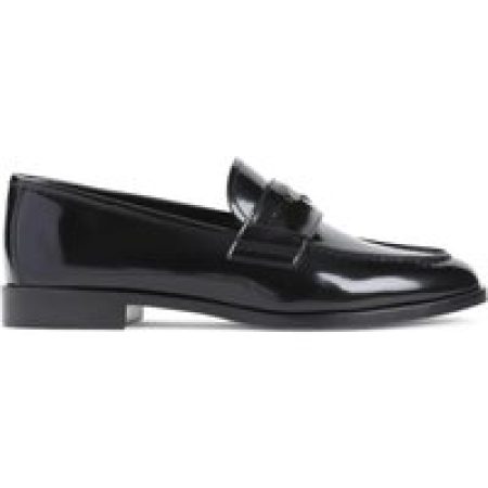 Giorgio Armani Loafers & ballerina schoenen - Black Calf Leather Driver Loafer in zwart