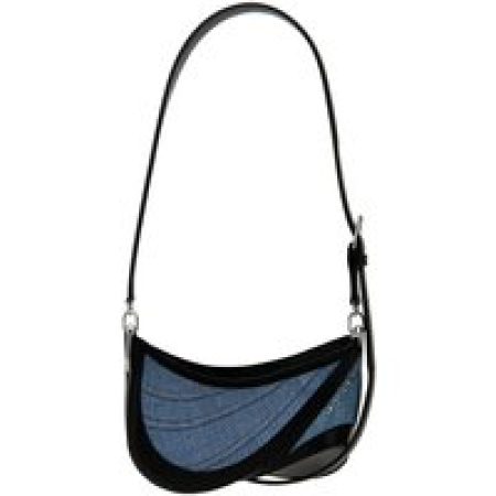 Mugler Hobo bags - 'Small Denim Spiral Curve 01' Shoulder Bag in blauw