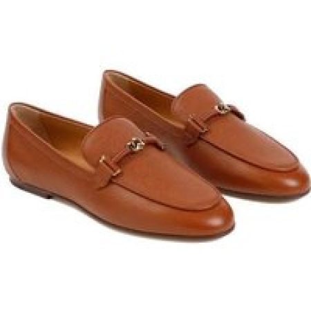 Tod's Loafers & ballerina schoenen - Brandy Brown Grained Leather Loafers in bruin