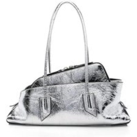 The Attico Crossbody bags - Metallic Silver Handbag With Crinkled Texture in zilver