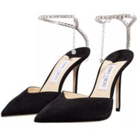 Jimmy Choo Pumps & high heels - Suede Pointy Pumps With Crystal Chain in zwart