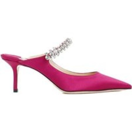 Jimmy Choo Slippers - Pink Boysenberry Satin Bing 65 Mules in roze