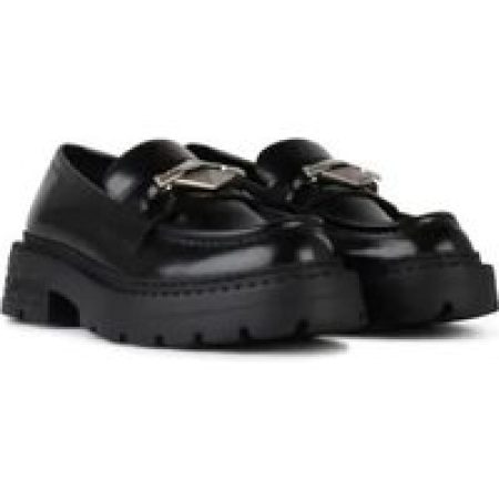 Jimmy Choo Loafers & ballerina schoenen - Marlow' Black Shiny Leather Loafers in beige