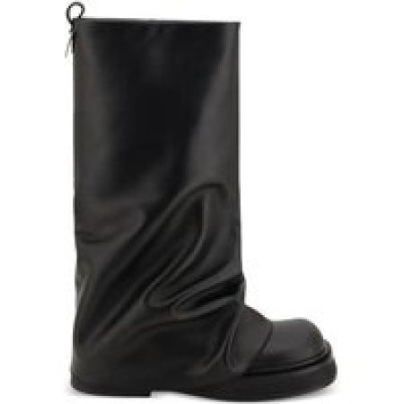 The Attico Boots - Pull-On Black Boots With Square Toe in zwart